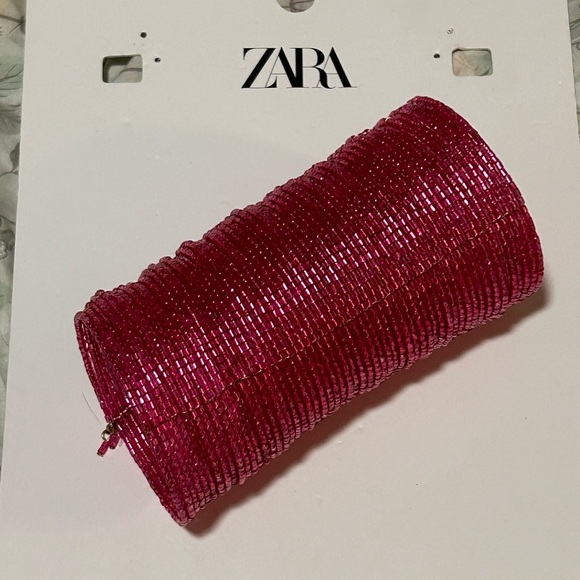 Zara Pink Beaded Cuff Bracelet - Picture 7 of 8